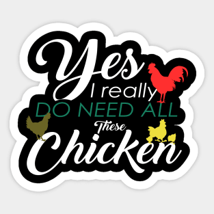 'All These Chickens' Funny Pet Farmer Gift Sticker